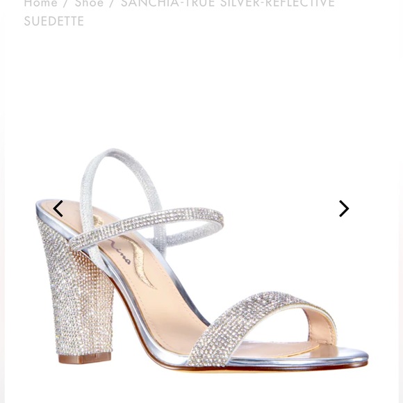 Nina Shoes - Nina “Sanchia” TRUE SILVER-REFLECTIVE SUEDETTE dress heels